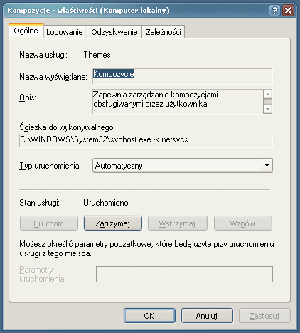 Włączanie obsługi kompozycji i podmienianie uxtheme.dll w Windows XP