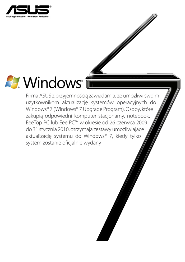 Asus umożliwi aktualizację do systemu Windows 7